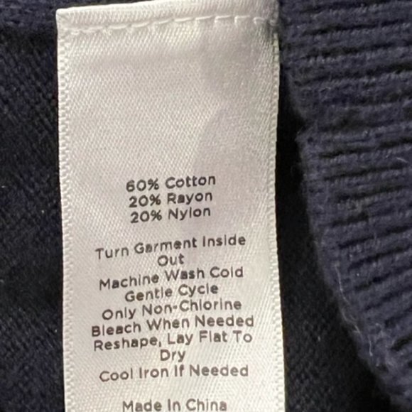 Talbots Navy Blue Embroidered Fruit Knit Pullover Sweater Women's Sz Large P - Picture 11 of 11